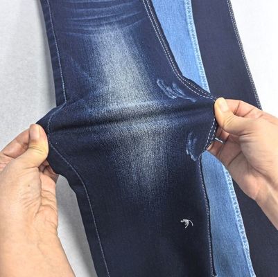 comprar 9 Oz JSD3168 Tecido de denim azul escuro satinado de alta extensão para algodão de peso médio 70% poliéster 28% spandex 2% online manufacture