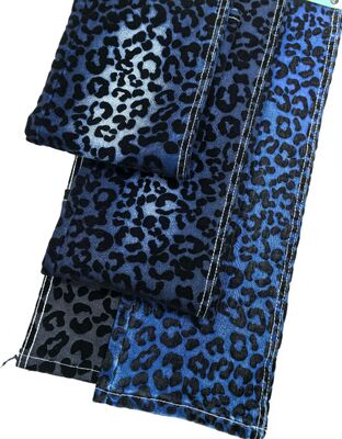 comprar Impressão Leopardo Negro Twill Estilo Denim Tecido 70% algodão Azul escuro Para casaco ou jeans Fabricação em linha