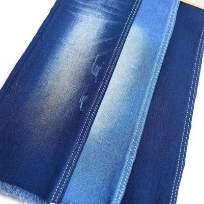 Indigo azul satinado tecido de denim com estiramento bom com estoque pronto para calças