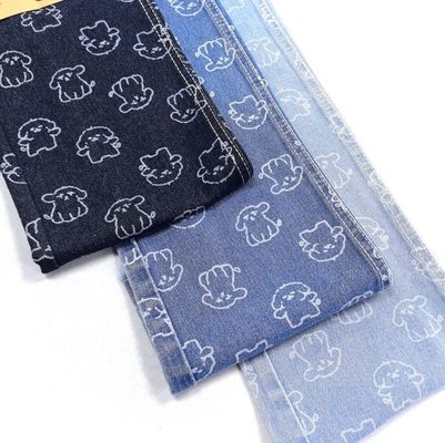 75% algodão 25% poliéster pequeno cão Animal Impressão Denim Tecido 180cm 9,5oz