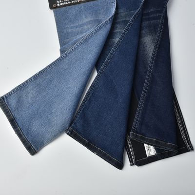 Tecido de algodão poliéster spandex denim estiramento denim material azul escuro