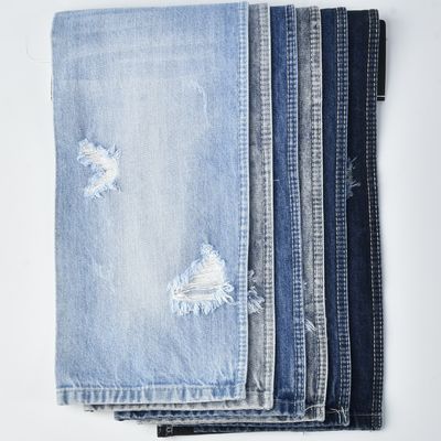 11.9oz de algodão resistente ao encolhimento poliéster espandêx azul tecido de denim
