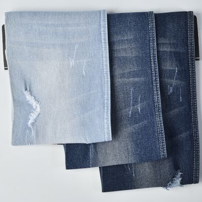 Azul escuro 10,1 oz Poliéster algodão Spandex Denim Tecido resistente a encolher